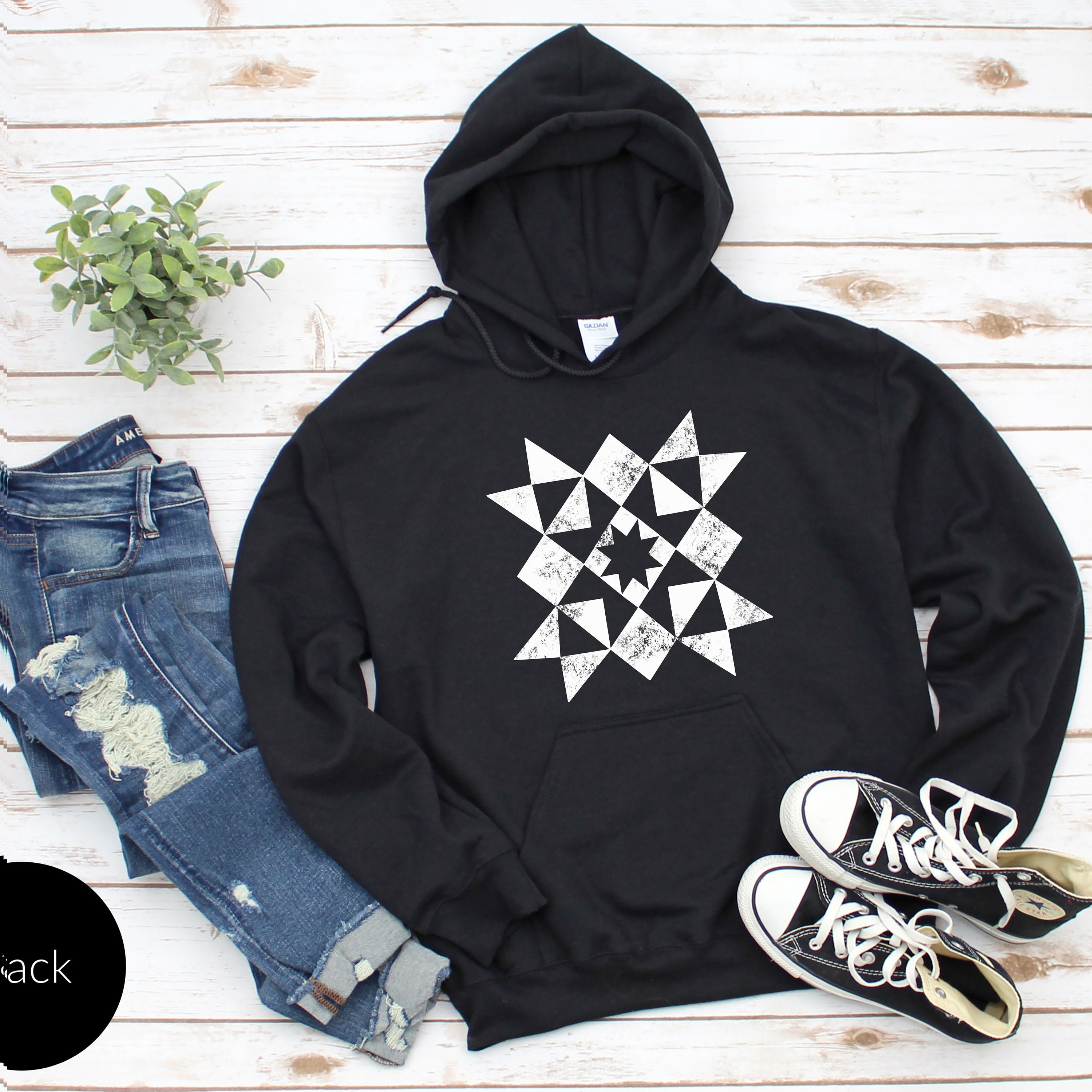 Patchwork Star Hoodie - Etsy