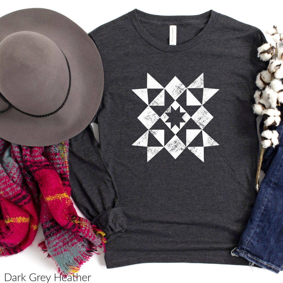 Quilt Shirt, Long Sleeve Quilting Tshirt, Quilt Tshirt, Gift for