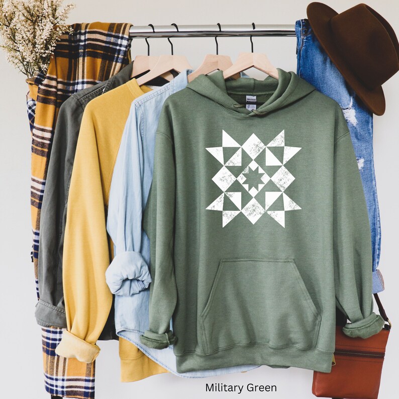 Quilt Hoodie, Quilt Block Hoodie for Quilter, Quilt Retreat, Gift for