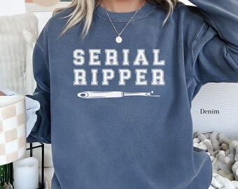 Funny Sewing Shirt, Funny Quilt Sweatshirt, Seam Ripper, True Crime and Quilting Crewneck, Sewing Sweatshirt, Dovetail Threads