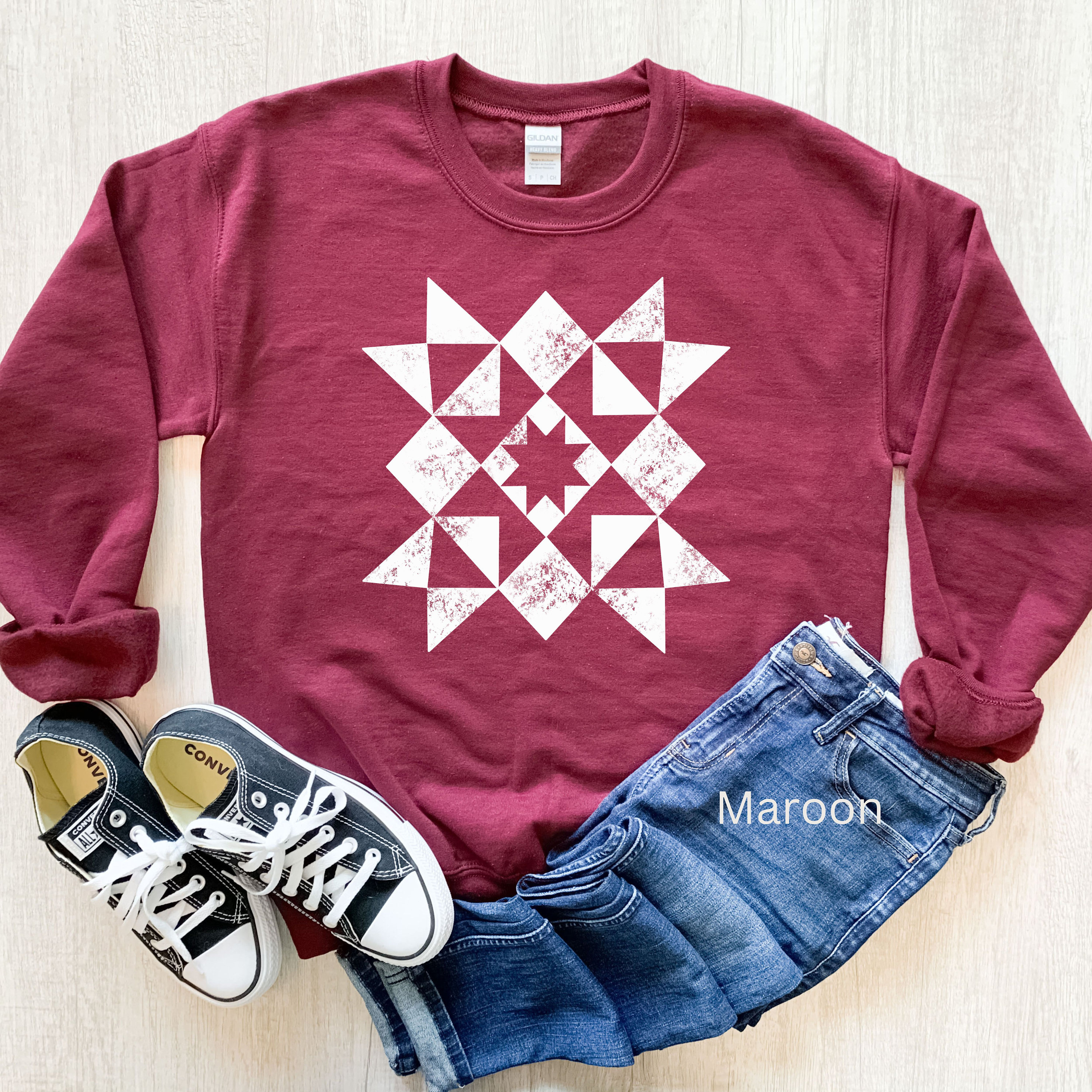 Vintage Quilt OU Sweatshirt - Tan main image 1