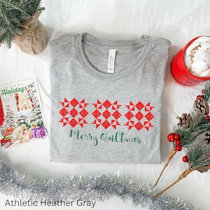 Merry Quiltmas Chistmas Shirt for Quilters, Gift for Quilter, Quilting T-Shirt, Holiday Quilt, Dovetail Threads Co