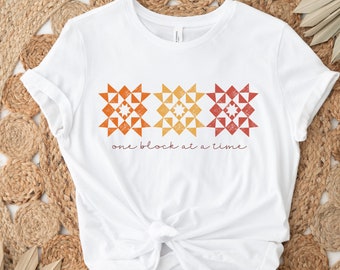 Copy of Fall Quilt Block T-Shirt for Women, Women's Trendy Star Quilt block Shirt, Gift for Grandma, Quilting T-Shirt for the Quilter