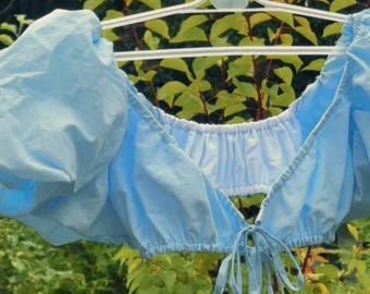 Sirred Ties front Top Puffball sleeve PDF Sewing Pattern US 0-20 | XSS-3XL