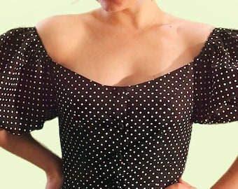 Patrón de costura para vestido vintage con mangas abullonadas / Talla 4-30 (Patrón PDF)