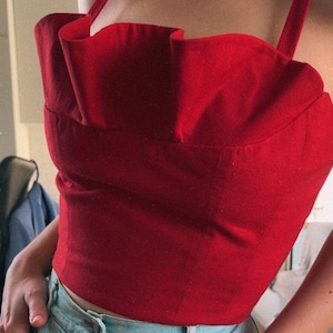 Gegolfde buste ruche top PDF naaipatroon XXS-3XL | Haute-couturepatroon VS 0-20