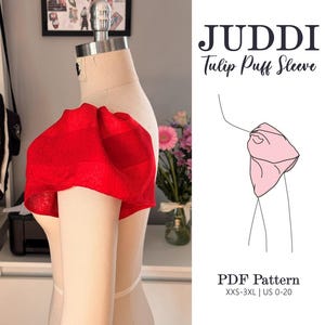 Tulip Puff Sleeve PDF Sewing Pattern XXS-3XL | US 0-20 Flared petal sleeve Trending sleeve