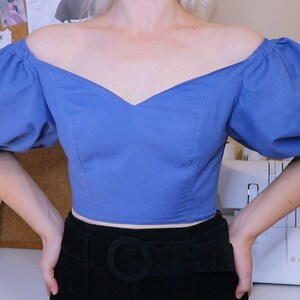 Sweetheart Neckline Puff Sleeve Top Sewing Pattern (PDF) - Etsy