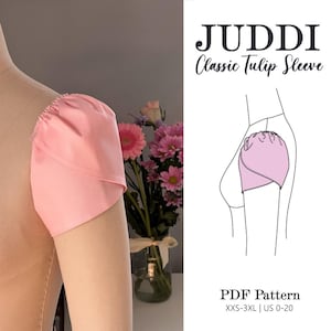 Classic Tulip Sleeve PDF Sewing Pattern XXS-3XL | US 0-20 Petal Sleeve Pattern