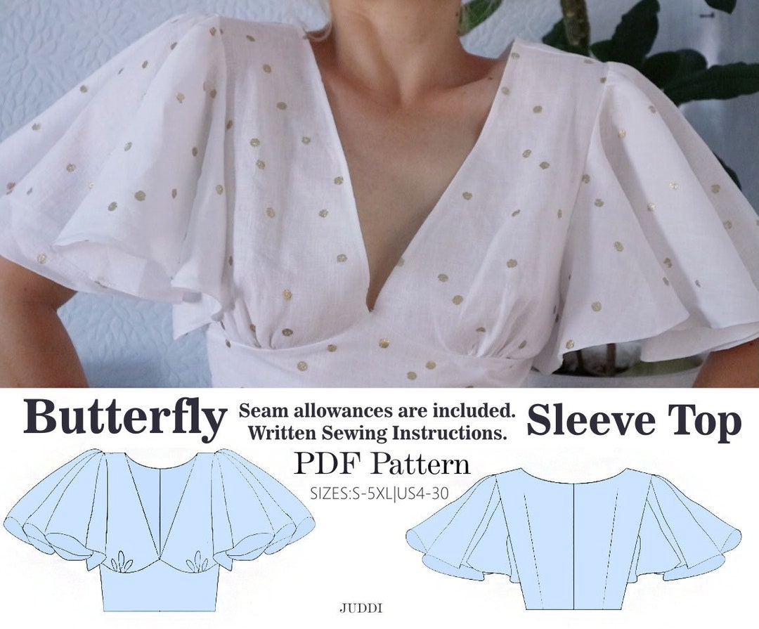 Butterfly Sleeve Toppdf Pattern XXS-5XL Gathered Bust Milkmaidflared Sleeve - Etsy butterfly-sleeve-toppdf-pattern-xxs-5xl-gathered-bust-milkmaidflared-sleeve-etsy