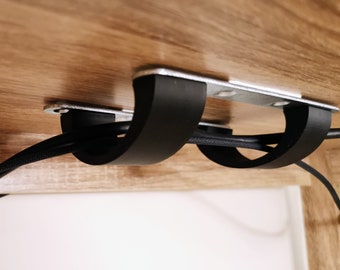 Gestione cavi magnetica (confezione da 2), gestione cavi sotto la scrivania con magneti, supporto magnetico per cavi per la gestione dei cavi sotto la scrivania