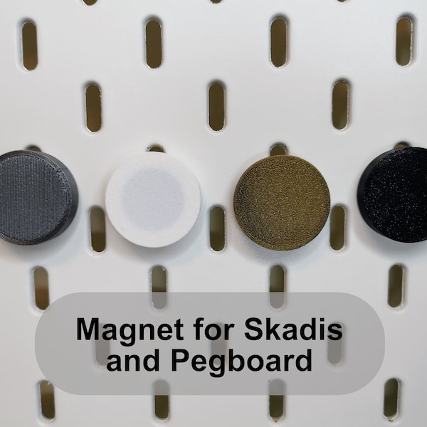 Imán para Skadis y Pegboard - Skadis Magnet, Compatible con Skadis y Uppspel Pegboards, Gancho magnético para Skadis, Capacidad 500g