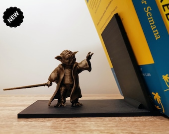 Boekensteun geïnspireerd op Yoda | Yoda boekenhouder, kantoordecoratie, boekenopslag, woondecoratie voor Star Wars-fans, boekensteunen, fantasie, unieke boekensteunen