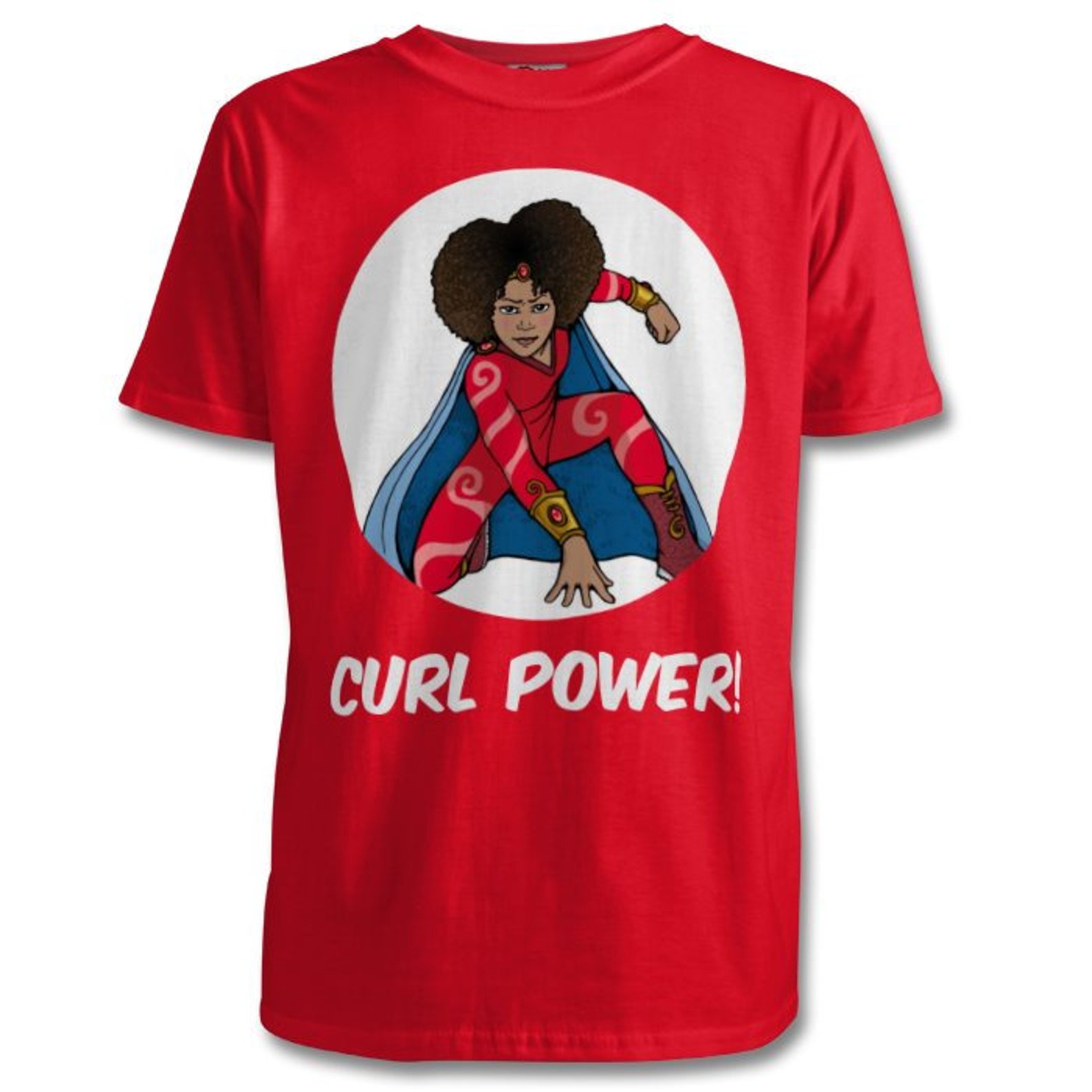 Curly Girls Natural hair SUPERHERO Tshirt Etsy