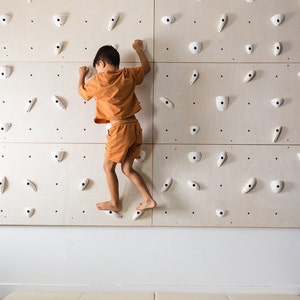 3X Home Climbing Panel Kit - Birch - Indoor Rock Climbing Wall - Easy Installation - System Wall - Kids Wall - Playroom