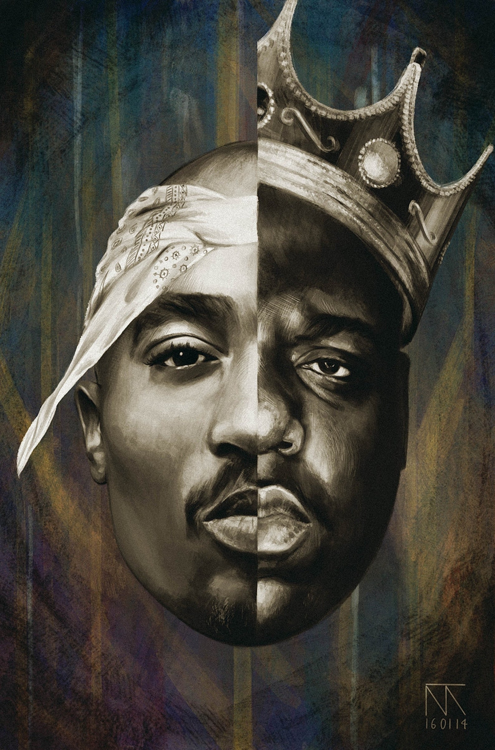 Notorious B.I.G Biggie Smalls Tupac Shakur Hip Hop Poster Art Etsy