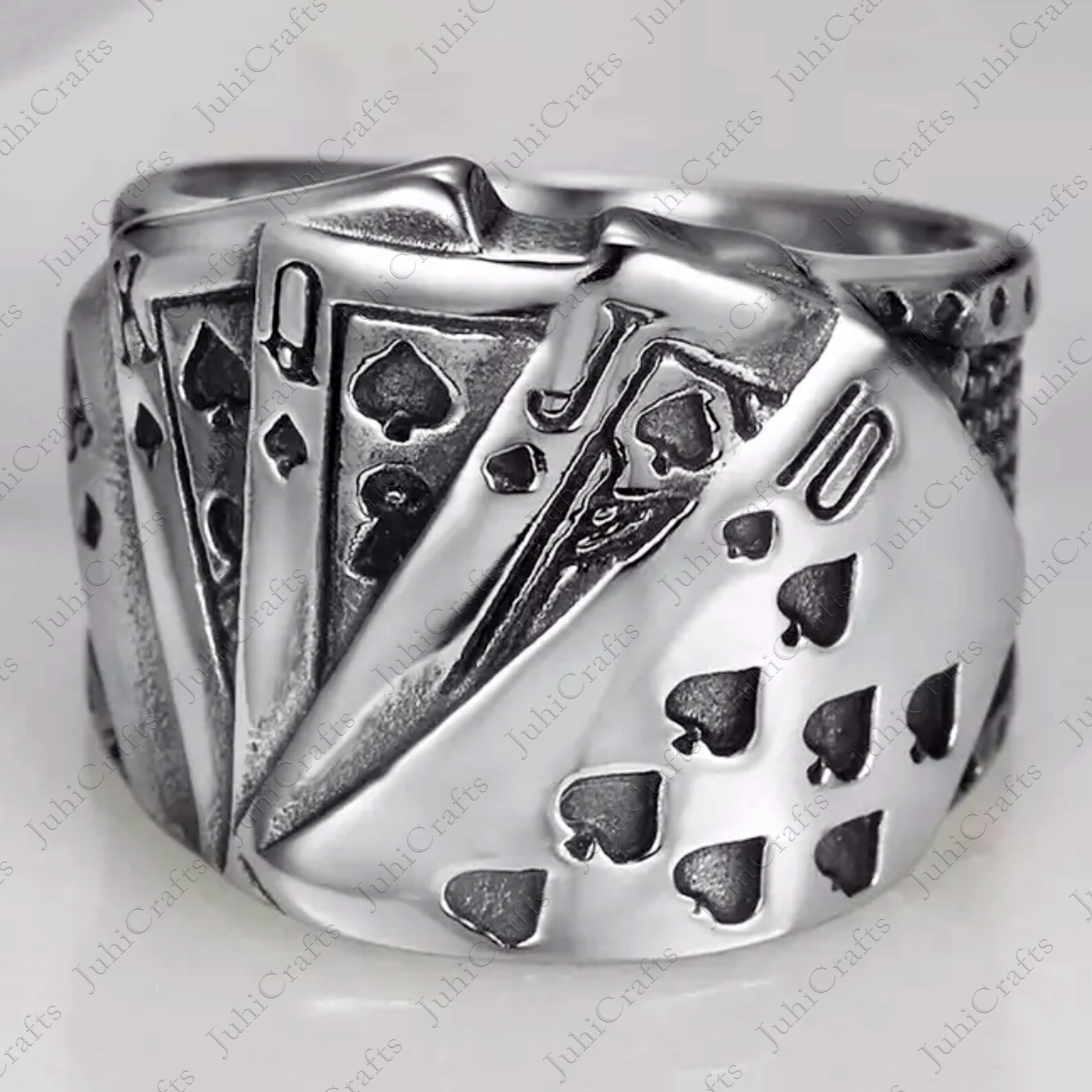 Poker Ring Playing Card Mens Ring Men's Ring 925 Etsy