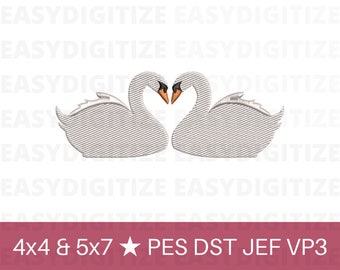 Doves In Love Embroidery design file 4x4 & 5x7 PES, trendy design