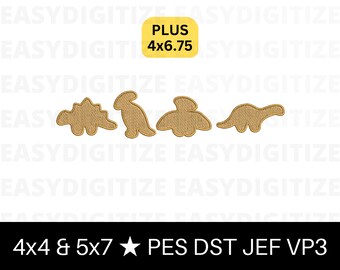 Nostalgic Dino Nuggets Embroidery design file 4x4 + 4x6 & 5x7 PES, trendy design
