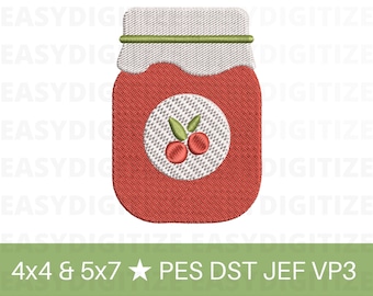 Cranberry Sauce Embroidery design file 4x4 5x7 PES DST JEF VP3, trendy design