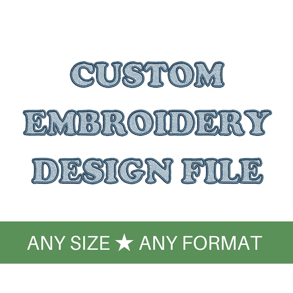 DETAILED CUSTOM embroidery design file, ANY size, any format