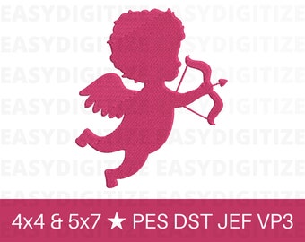 Simple Cupid Embroidery design file 4x4 & 5x7 PES, trendy design