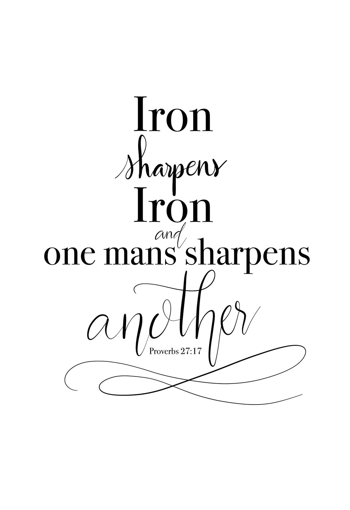 Printable Proverbs 2717 bible verse calligraphy digital Etsy