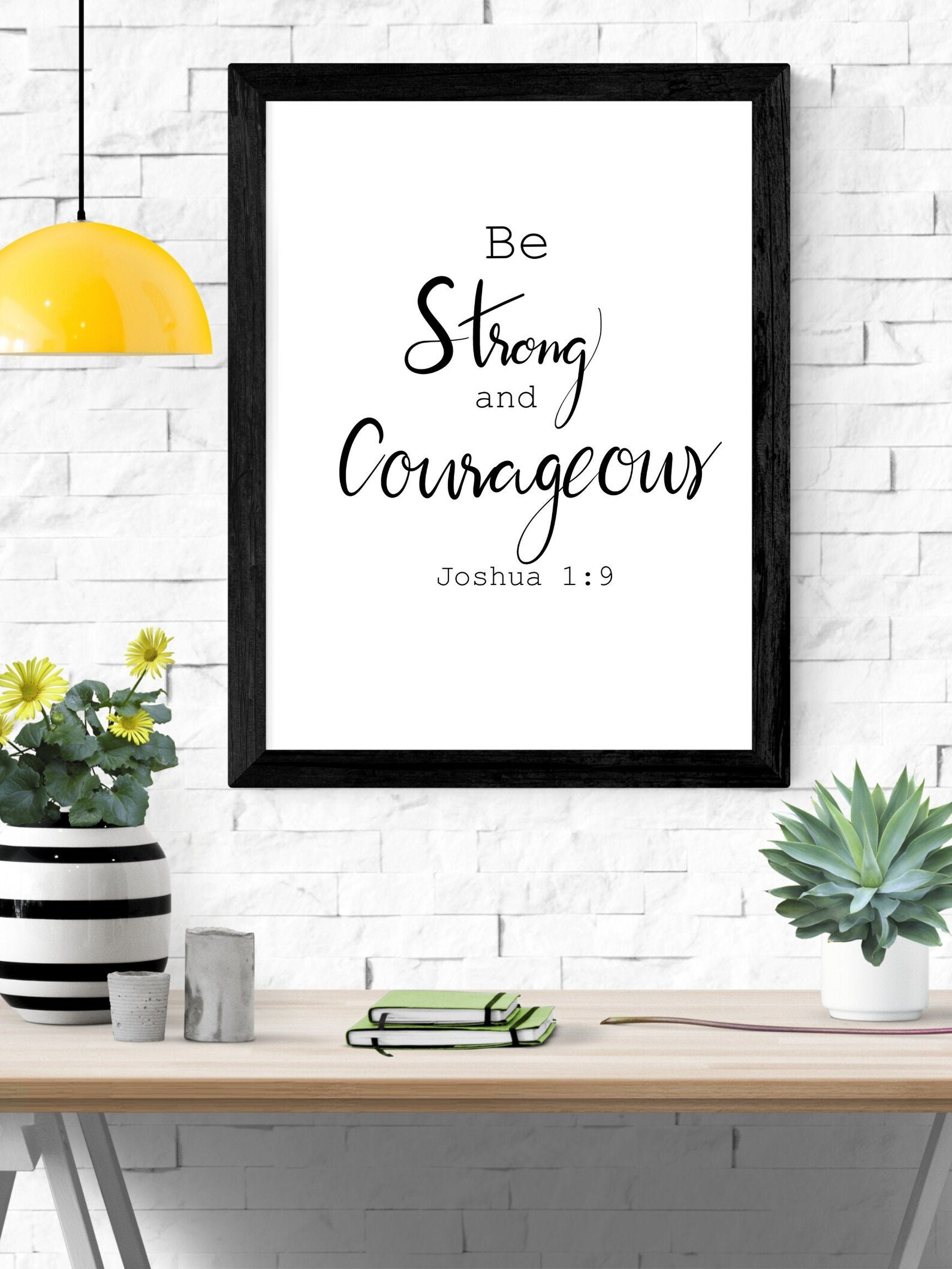 Joshua 1:9 printable bible verse scripture calligraphy | Etsy