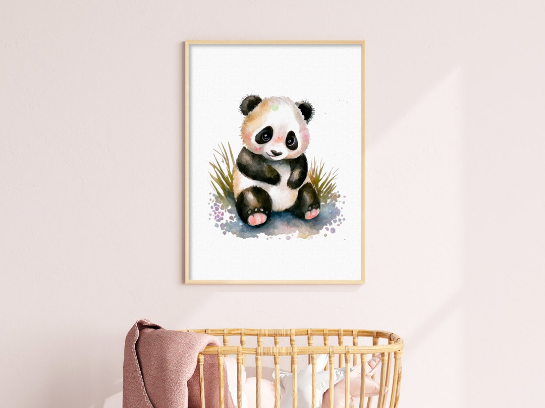 Panda Nursery Print, Baby Wall Art, Woodland Printable Art, Cute Baby ...