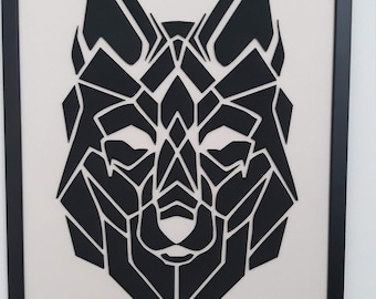 Geometric Wolf - Hanging Wall Art - Wolf Wall Decor - Wolf head - Wolf Statue - 3D - Animal Decor - Kids Room