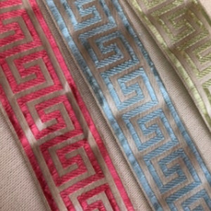 1.5&quot;Metallic Greek Key, Jacquard,wide ribbon trim, 7 colors 372