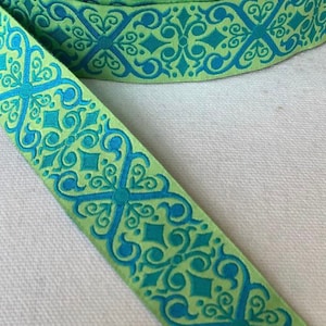 1&quot; Vintage Gorgeous Geometric Ethnic Woven Jacquard Ribbon Trim, 1 yard
