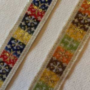 Novelty vintage metallic gold jacquard geometric , 3/4", 1 yard 246