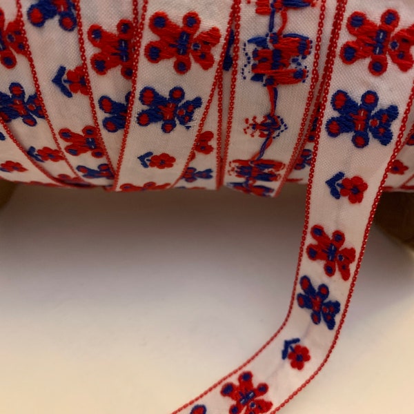 Vintage novelty trim, teddy bear trim, red, white and blue trim (051-92)