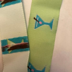 Vintage Martini Glass Trim, Novelty Martini theme Ribbon, 1 yard, 7/8&quot; wide (0113-361)