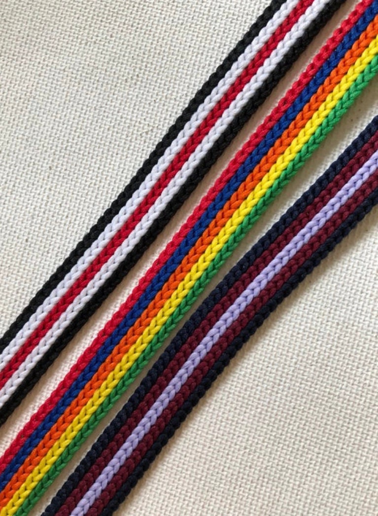 Novelty Stripe Braid Trim, Sporty Trim, Rainbow, Red, Black Novelty Stripe Braid Trim, Sporty Trim, Rainbow, Red, Black