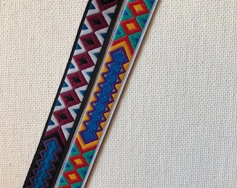 Vintage Woven Jacquard trim, Bohemian geometric trim 3 yards (75)