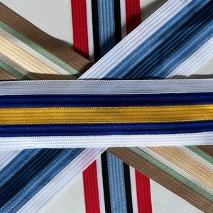 Cinta de grosgrain con ribete, (91) Cinta de grosgrain de múltiples rayas tejida reversible, raya de fútbol, raya atlética, aspecto deportivo, 2 yardas,