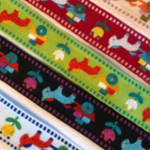 Vintage novelty woven jacquard trim,  Donkey trim, boat trim, 1 yard, Made in Japan (79)