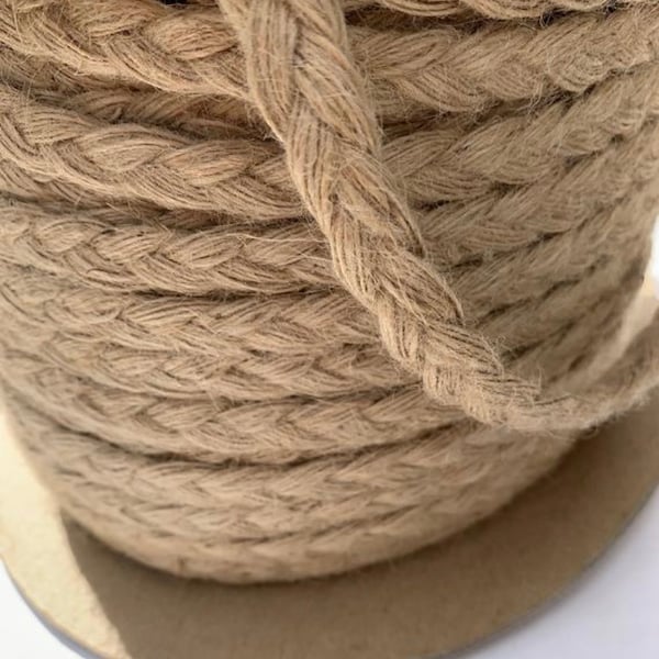 Vintage Real Jute Twist Braid Cord, Natural Jute, Braid Cord Rope 1 yard 5/8" (824)