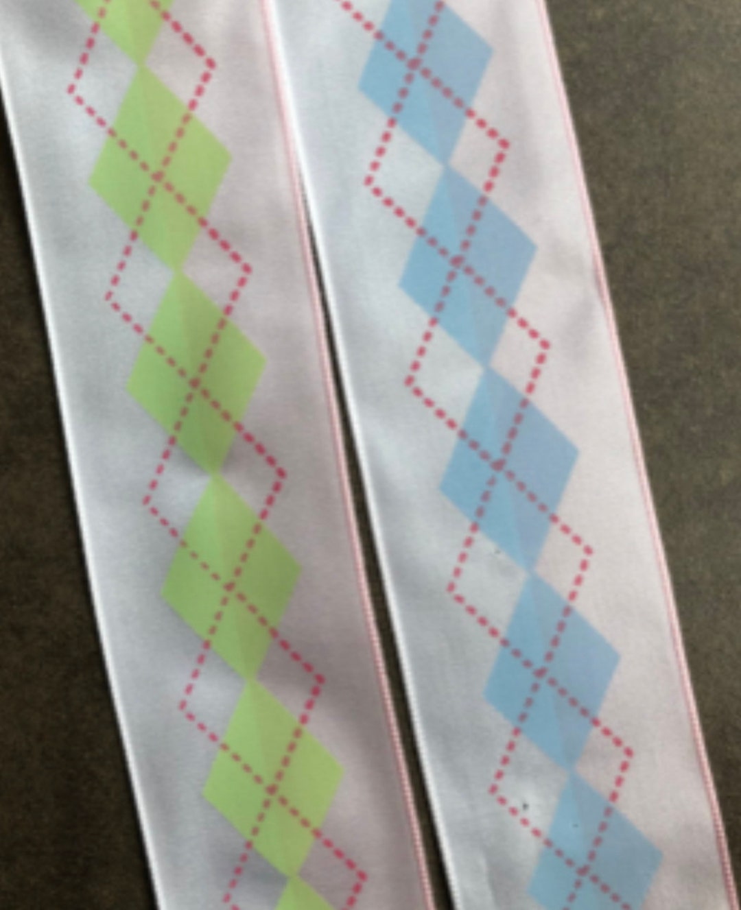 Ombre, Argyle, Diamond, Pattern Ribbon, 2 Yards, 1.5