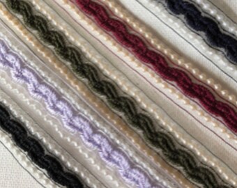 Vintage Pearl Double Edged trim, Passementerie Embellishment Victorian Novelty Trim, 239