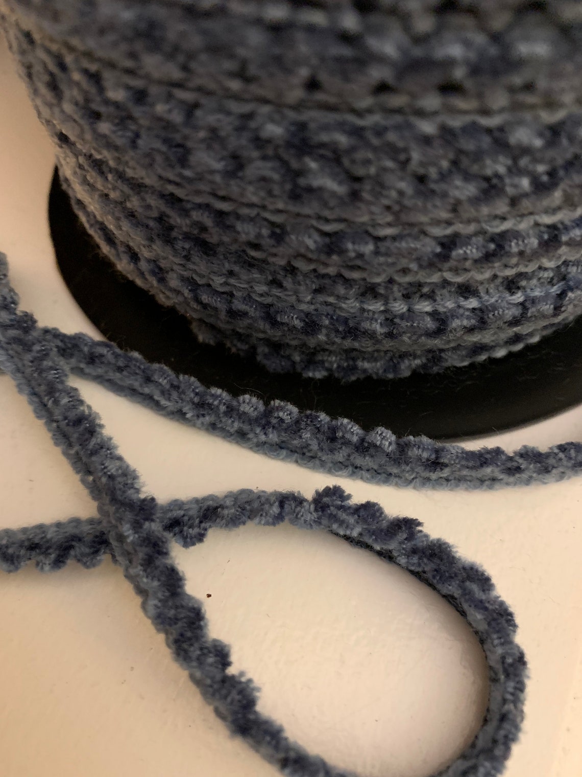 Stretch chenille loop trim Blue stretch chenille trim 2 Etsy