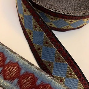 Vintage jacquard trim, geometric trim, 1 yard (047-431)