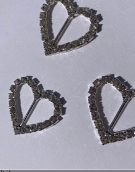 Heart Rhinestone Buckle, Set of 3 Heart Silver Rhinestone  display picture 1