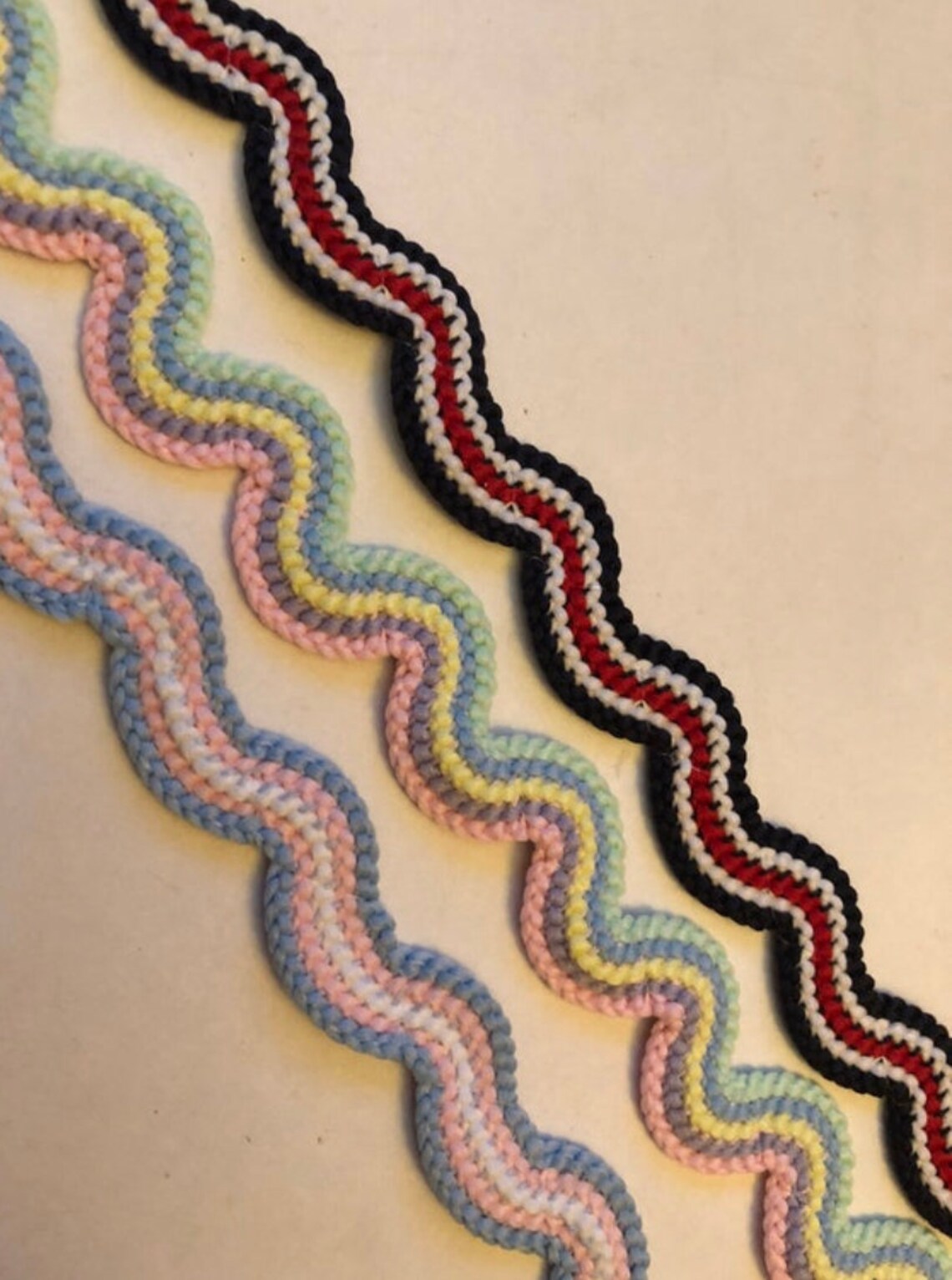 Chestnut Ric Rac Novelty Striped Ric Rac, Vintage Multi Colors Ribbon, 287 - Etsy