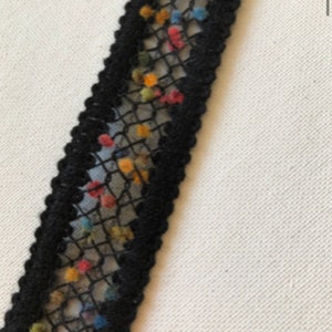 sweater weather trim,  black sweater mesh detail , 1.25&quot; wide , 2yard, 549