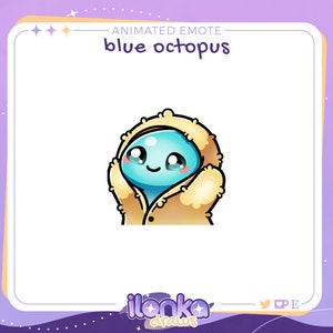 BLANKIES Blue Octopus | Animated Twitch/Discord emote
