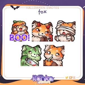 Fox | Halloween Twitch/Discord emotes (set of 5)