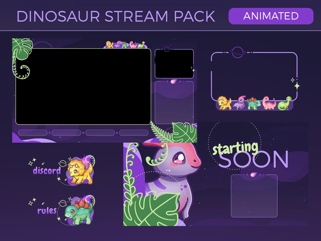 Loading Dinosaur Dinosaurs Stream Pack overlays Scenes and More - Etsy